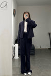 SAMUEL GUI YANG MW wool tama pants MWAW22TR07-1 navy blue